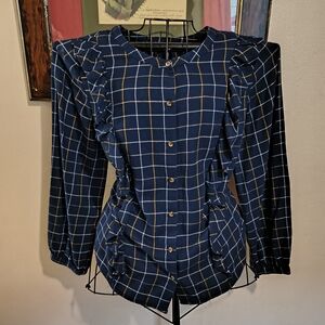 Sonoma Navy Plaid Button Down Shirt